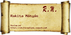 Rakita Mátyás névjegykártya